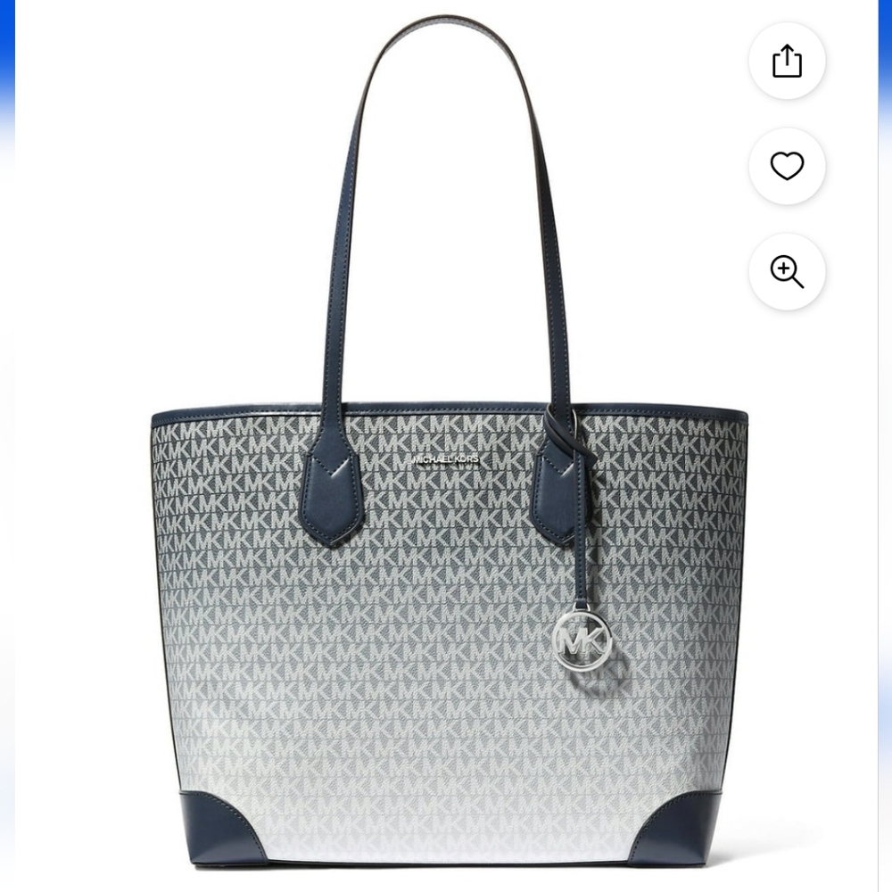 Michael Kors Eva Large Ombré Signature Logo Tote Bag With Removable Pouch - Picture 6 of 10